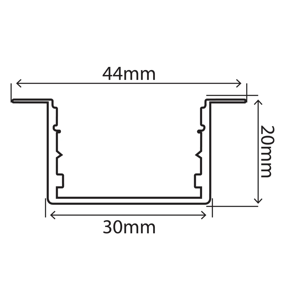 Ultralight 3M Aluminum Profile 3 Meter 43mm (XC724B) - Image 2