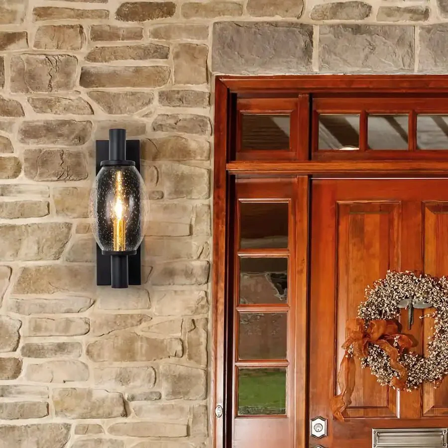 Ultralight Olive-Seeded Glass Outdoor Wall Light E14 (TD-2302) - Image 8