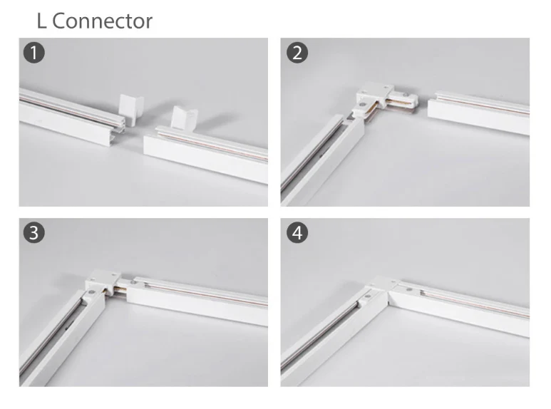 Ultralight Two-Way Track Connector L | 220V Aluminum Corner Link for Indoor Lighting Systems (2 Way) - Image 2