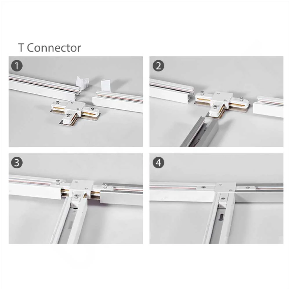 Ultra Light Two-Way Track Connector (T) | 220V Aluminum T-Junction - Image 3