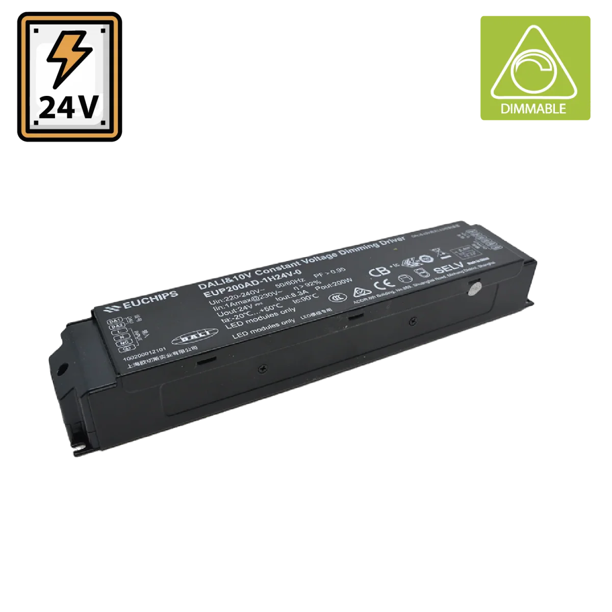 DALI 0/1-10V Constant Voltage Dimming Driver 24V 200W (EUP200AD-1H24V)