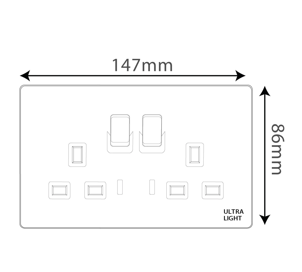 Ultralight Dune Double 13 Amp Socket (B12-048) - Image 6