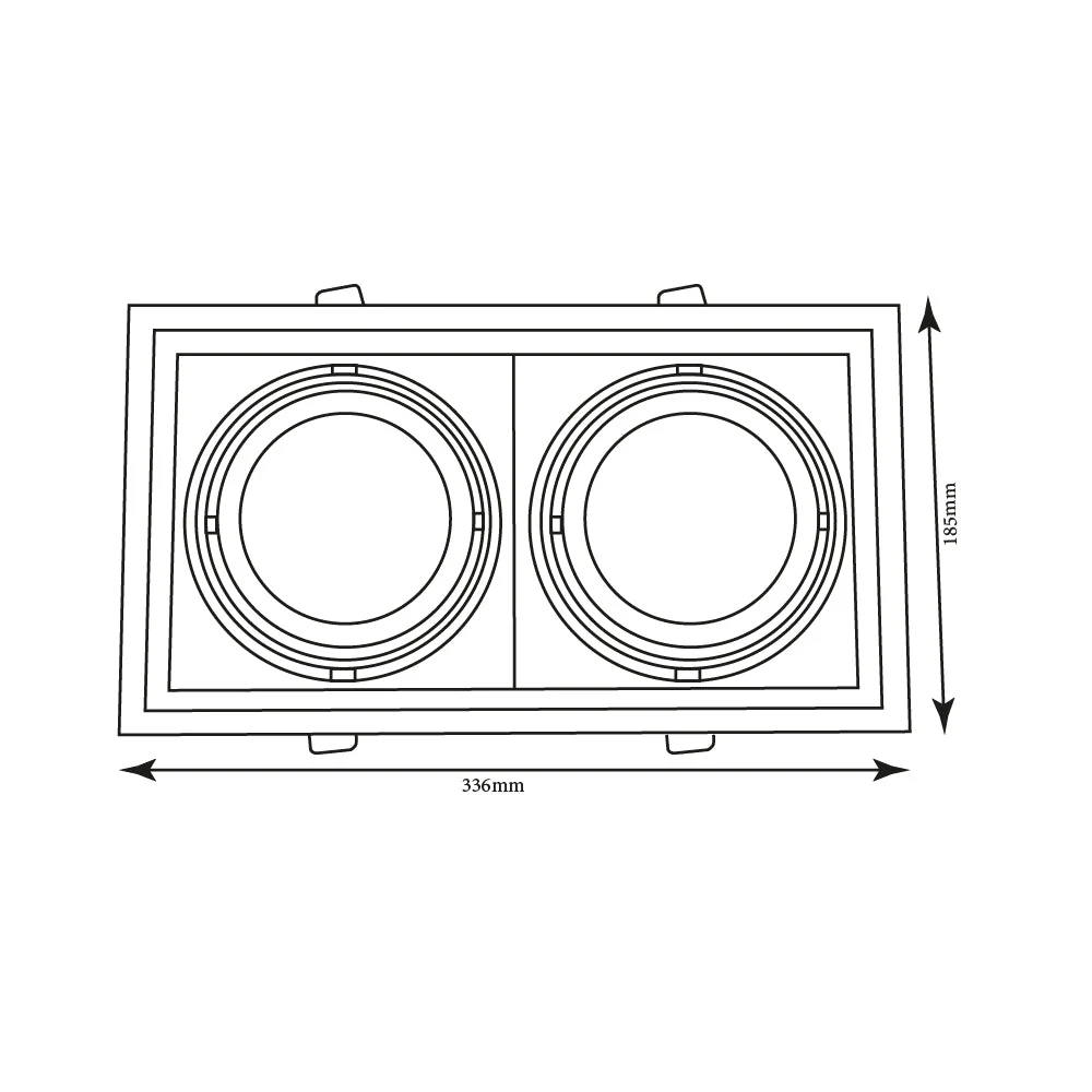 Ultralight Double Downlight Square AR111 (BR819-2) - Image 7