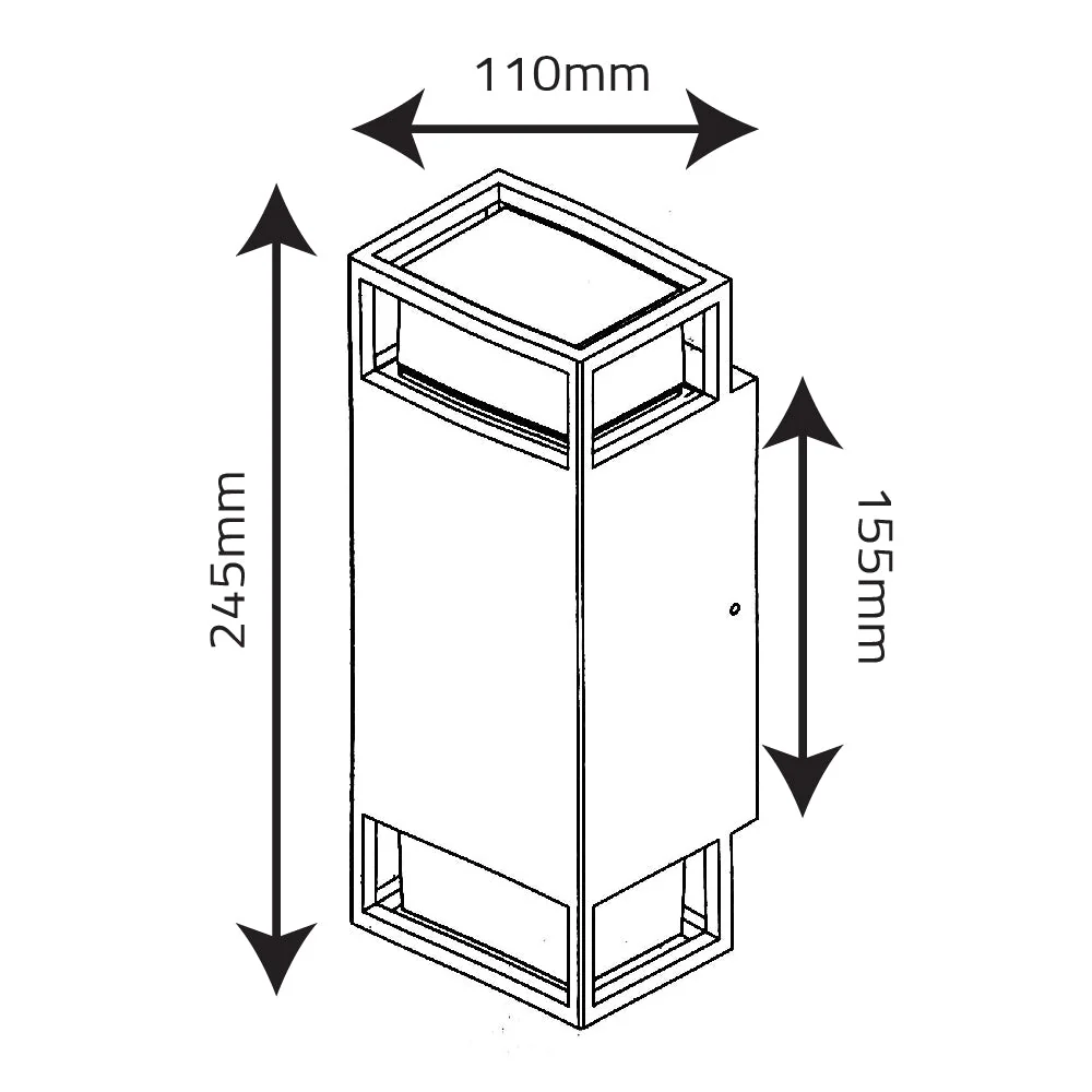 Ultralight Double Sided Wall GU10 Base IP54 (YJ-2022-2) - Image 3