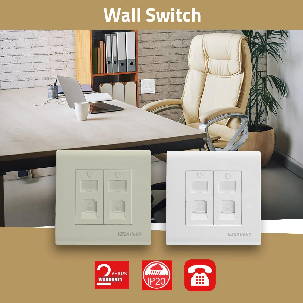 Ultralight Innova Double Telephone Socket (W86/2TEL/B) - Image 4
