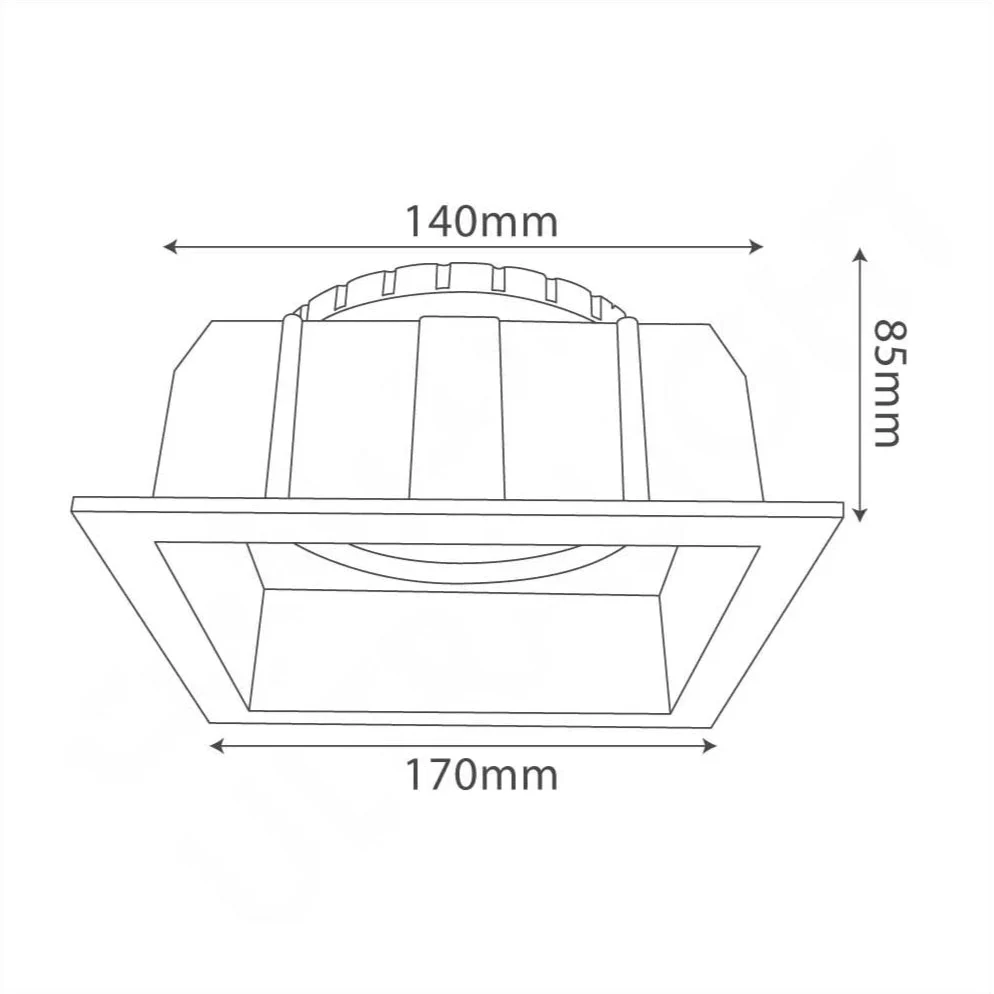 Down Light Frame GU10 (BR265-SQ) – Recessed Ceiling Frame & Square Design - Image 10