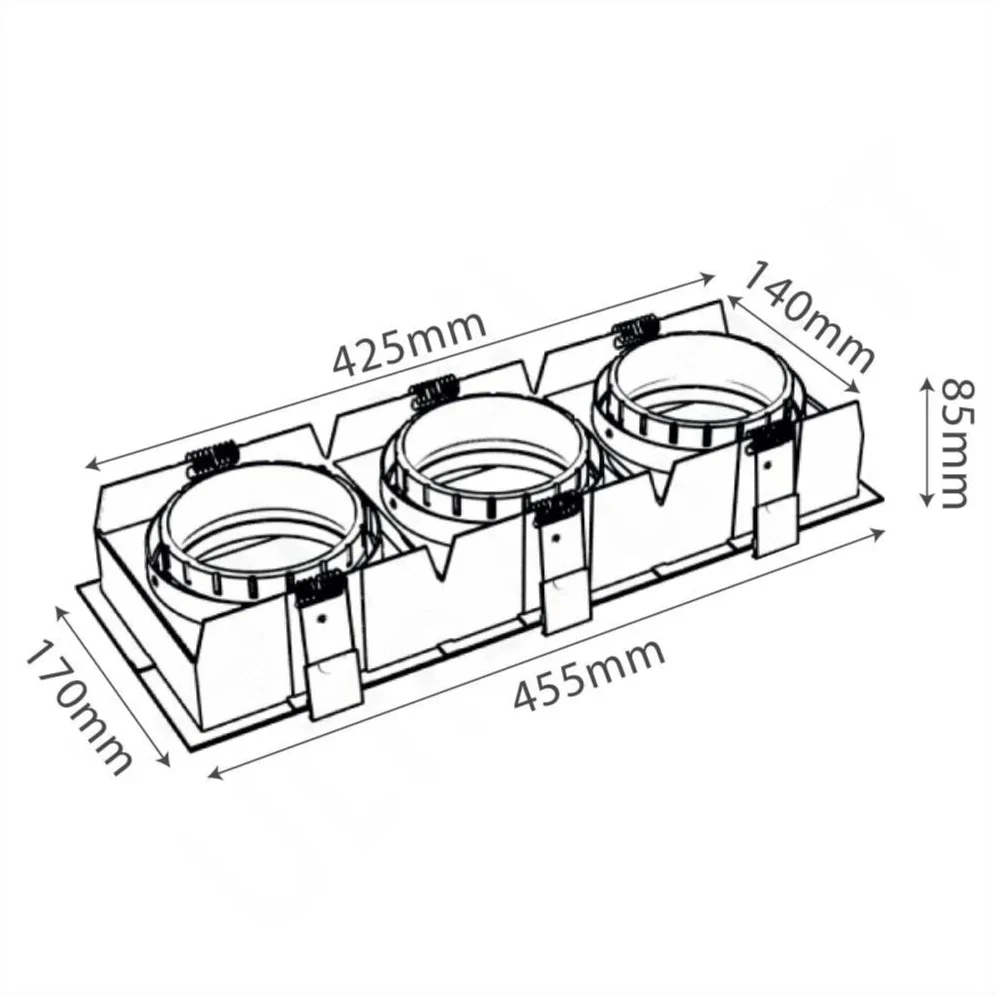 Down Light Frame GU10 (BR265-SQ) – Recessed Ceiling Frame & Square Design - Image 8