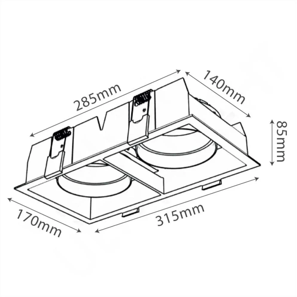 Down Light Frame GU10 (BR265-SQ) – Recessed Ceiling Frame & Square Design - Image 9