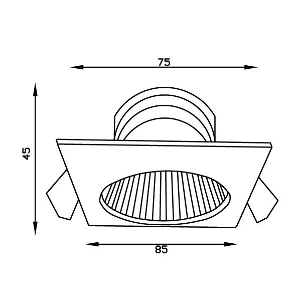 Ultralight Downlight Frame - GU10 Bulb Base (BA108-SQ) - Image 4