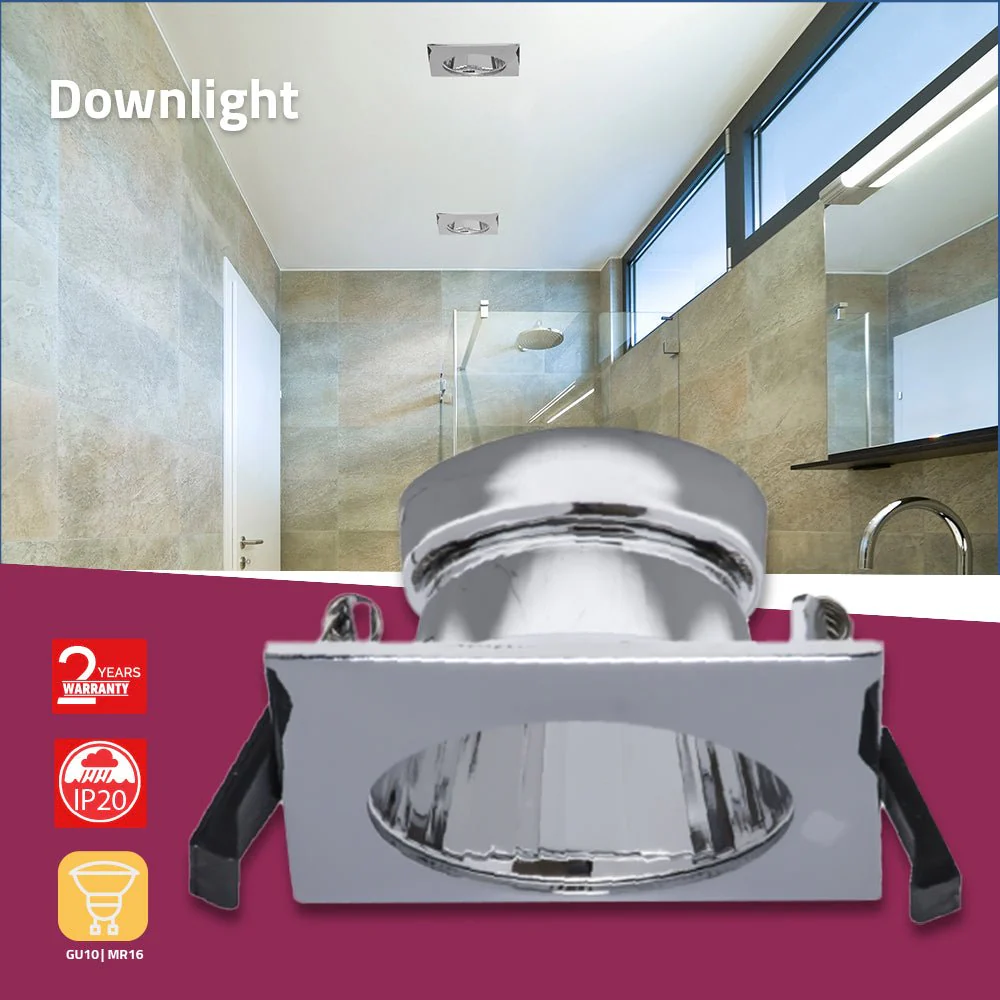 Ultralight Downlight Frame - GU10 Bulb Base (BA108-SQ) - Image 5