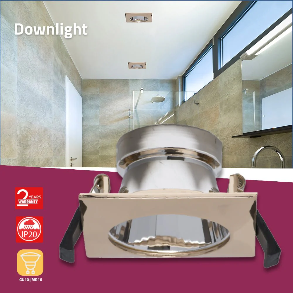 Ultralight Downlight Frame - GU10 Bulb Base (BA108-SQ) - Image 6