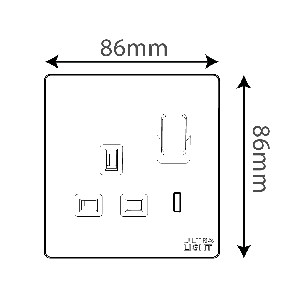 Ultralight Dune 13 Amp Wall Switch Socket (B12-017) - Image 4