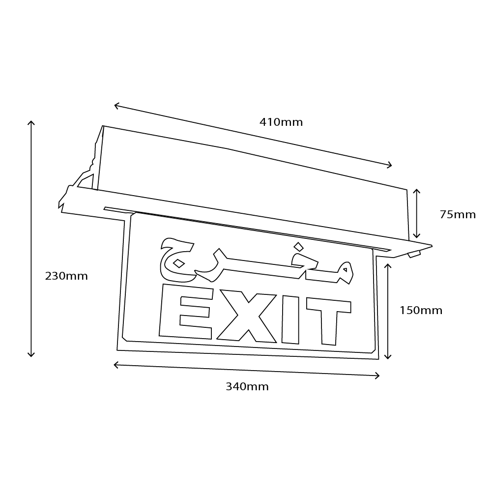 Ultralight Exit Sign Light (ZF-113) - Image 4