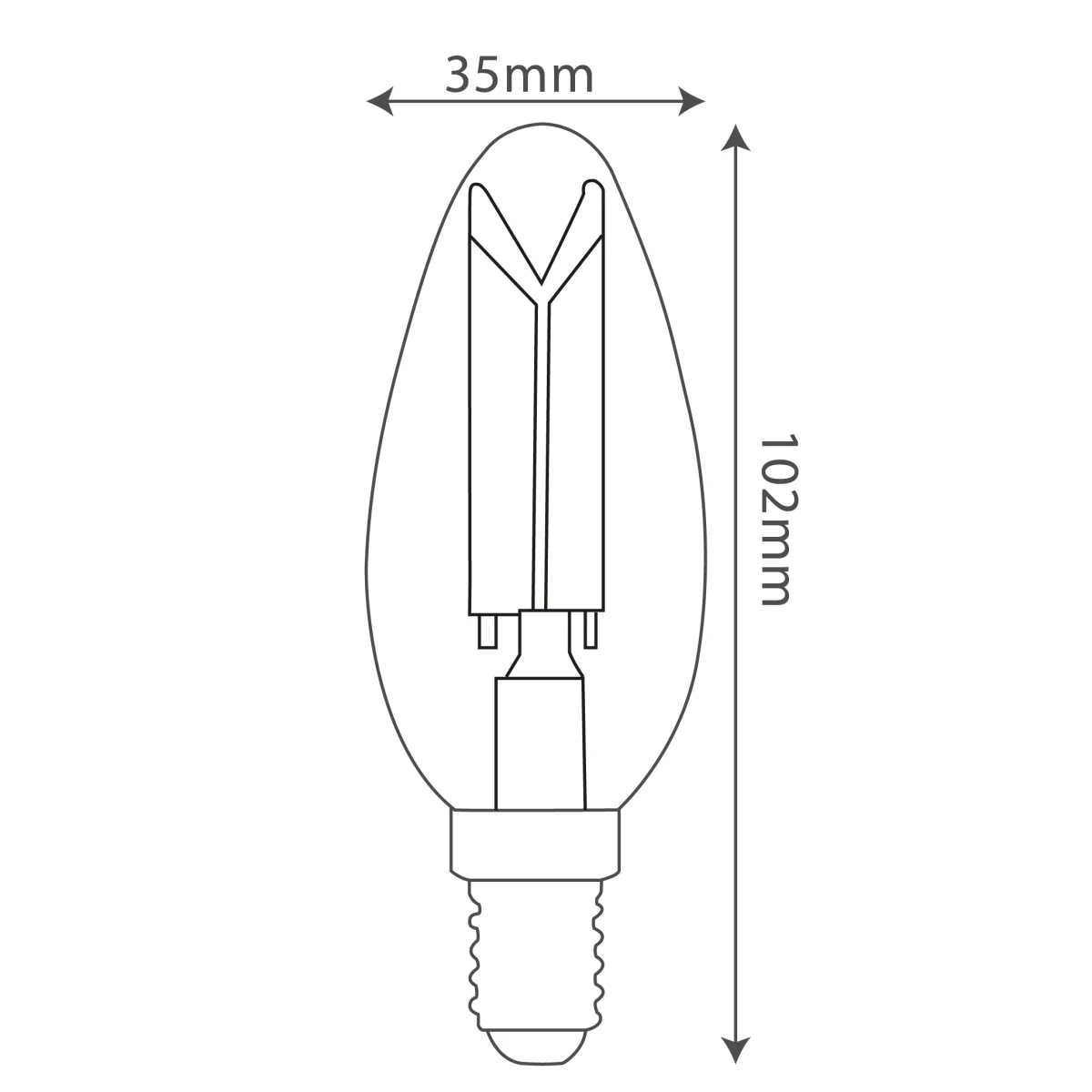 Ultralight Filament Bulb E14 Base 4W (UTL-C37SG1) - Image 5
