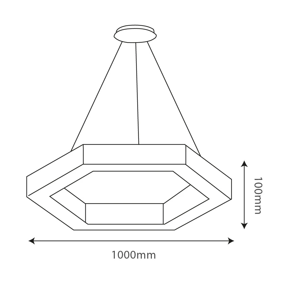 Ultralight Hexagonal Pendant Light (LN6753) - Image 3