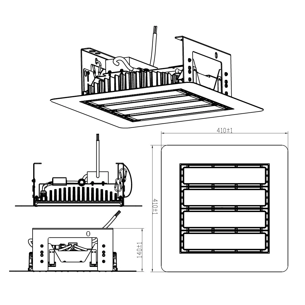 Ultralight Recessed & Pendant High Bay 150W IP65 5 Years Warranty (UTL-FL30) - Image 6