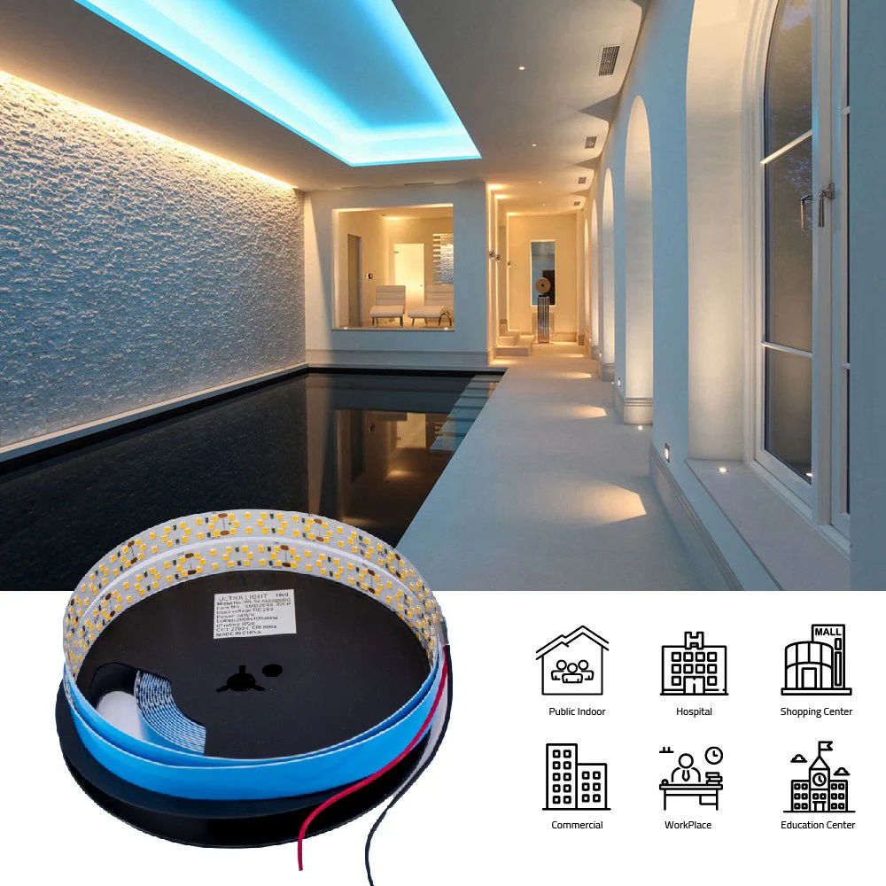 Ultralight Indoor Strip Light 24Vdc 5 Meter (SMD2835-320P) - Image 3