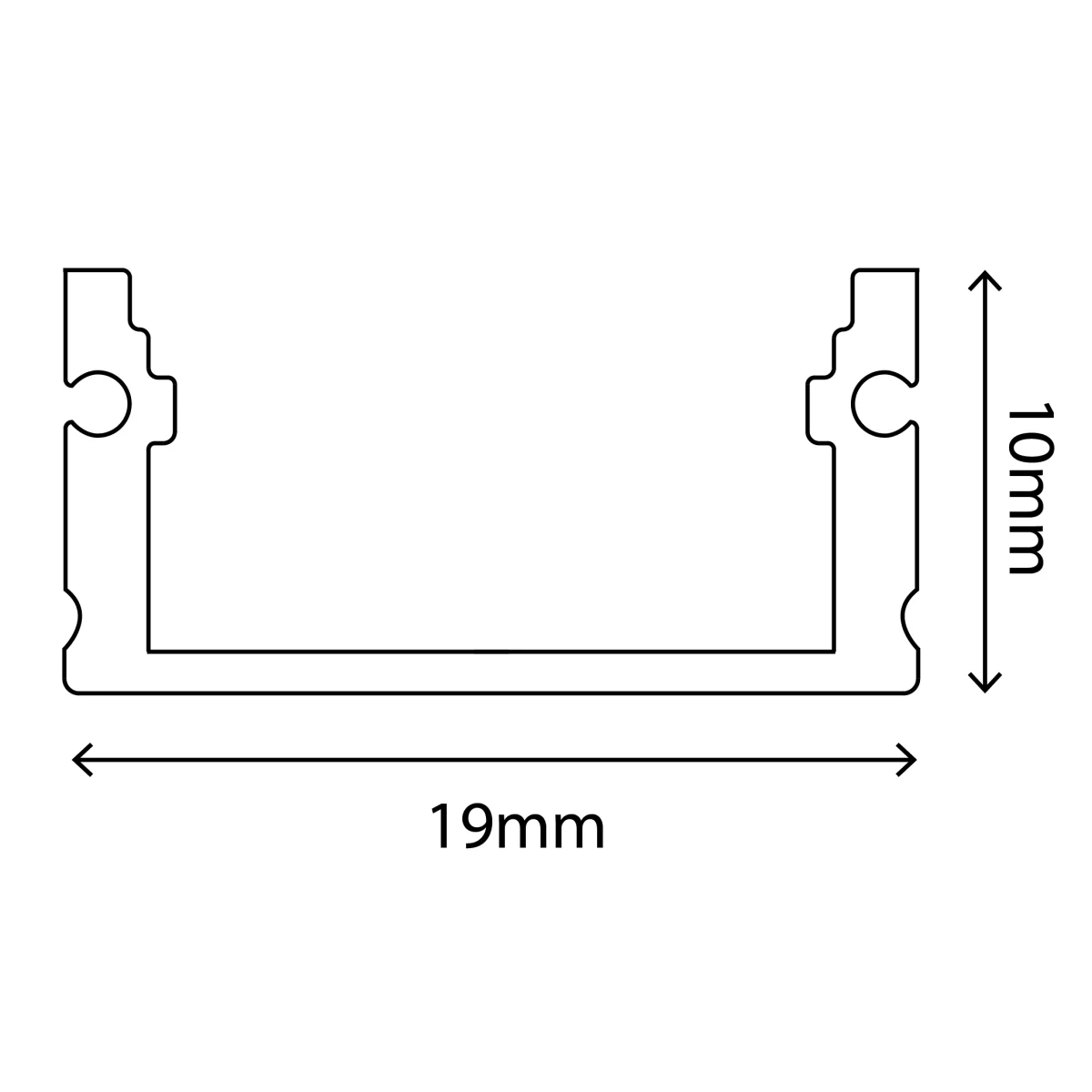 Ultralight IP65 Aluminum Profile 2Cm (YD1910) - Image 2