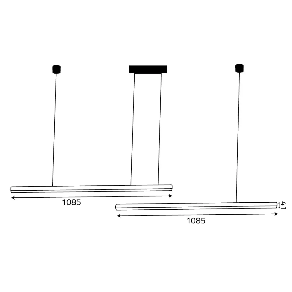 LED Double Linear Suspended Pendant Light 40W (BR4868) - Image 7