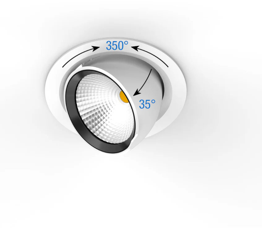 UltraLight Recessed Adjustable LED Ceiling Light (BR6244) | 45W Indoor Lighting - Image 2