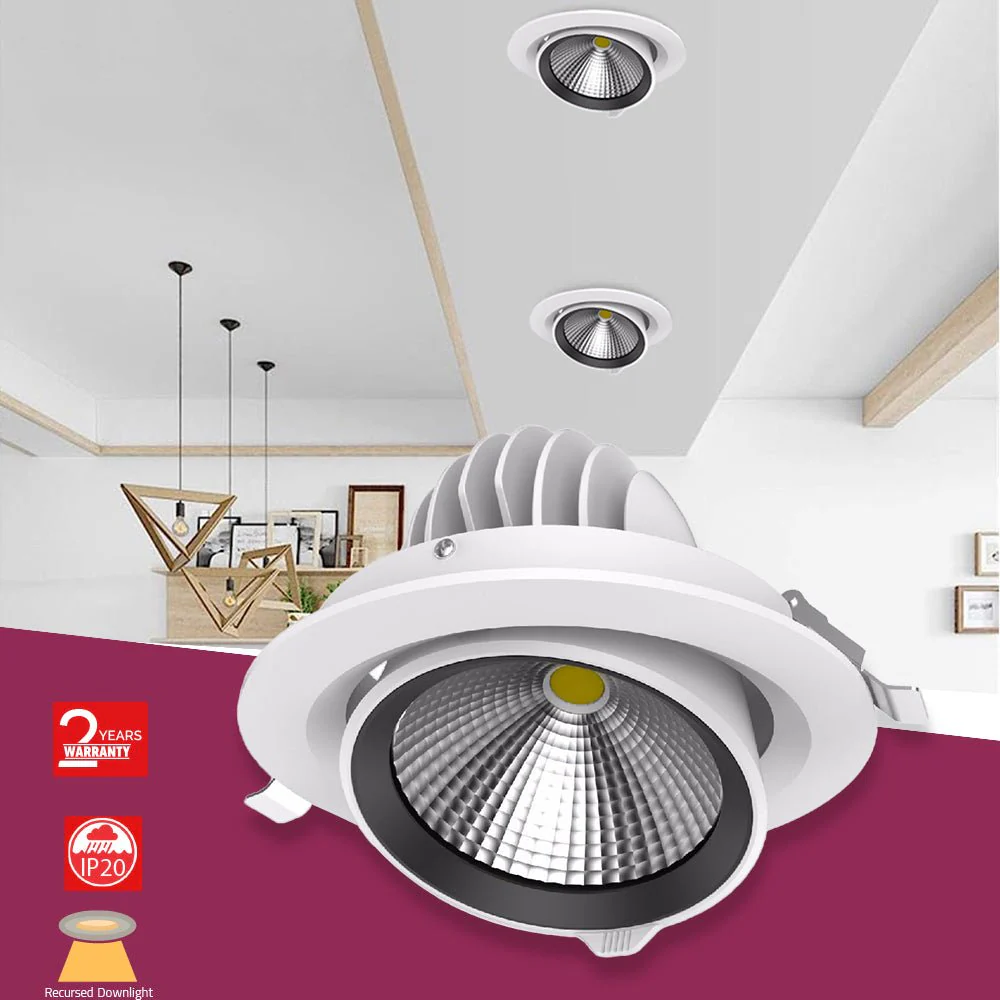 UltraLight Recessed Adjustable LED Ceiling Light (BR6244) | 45W Indoor Lighting - Image 5
