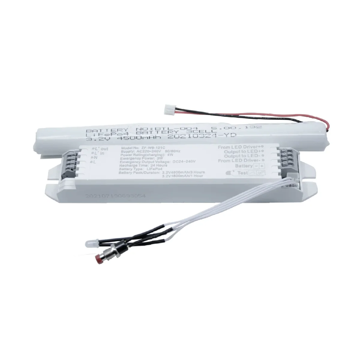 LED Emergency Power Pack Battery - 4W - 24V (ZF-W9-121C) - Image 2