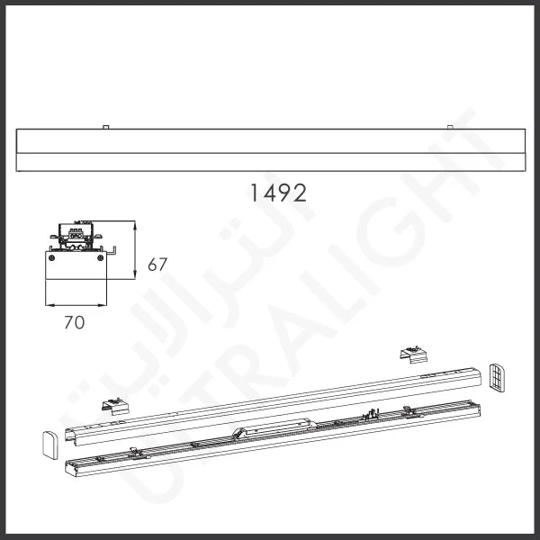LED Linear Pendant Light 66W (TRUNK-L200) – High-Efficiency Indoor Lighting - Image 9