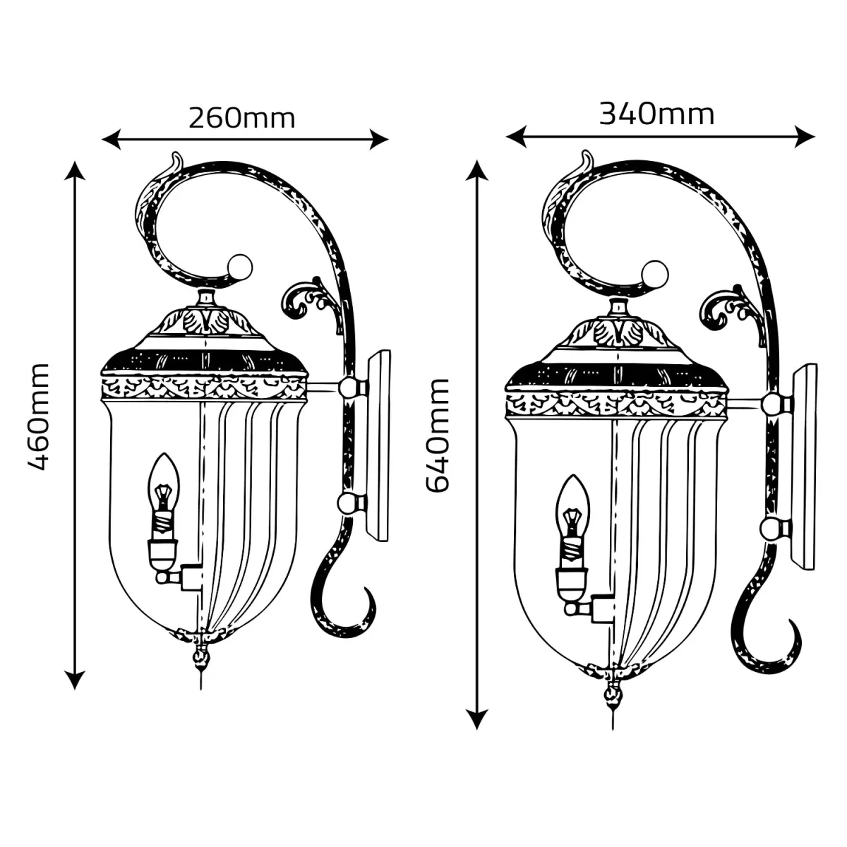 Ultralight Luxury Copper Outdoor Lantern IP44 (3205-Family) - Image 7