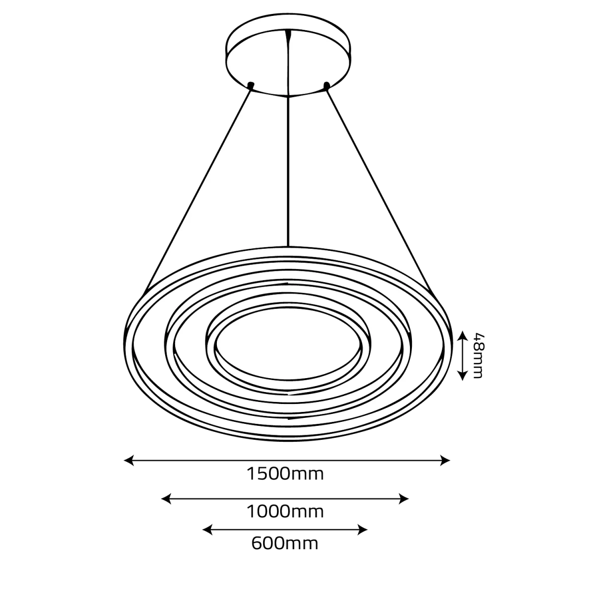 LED Pendant Light (BR4822) – 3-in-1 Suspended Modern Chandelier with Silicon Ring Diffuser - Image 12