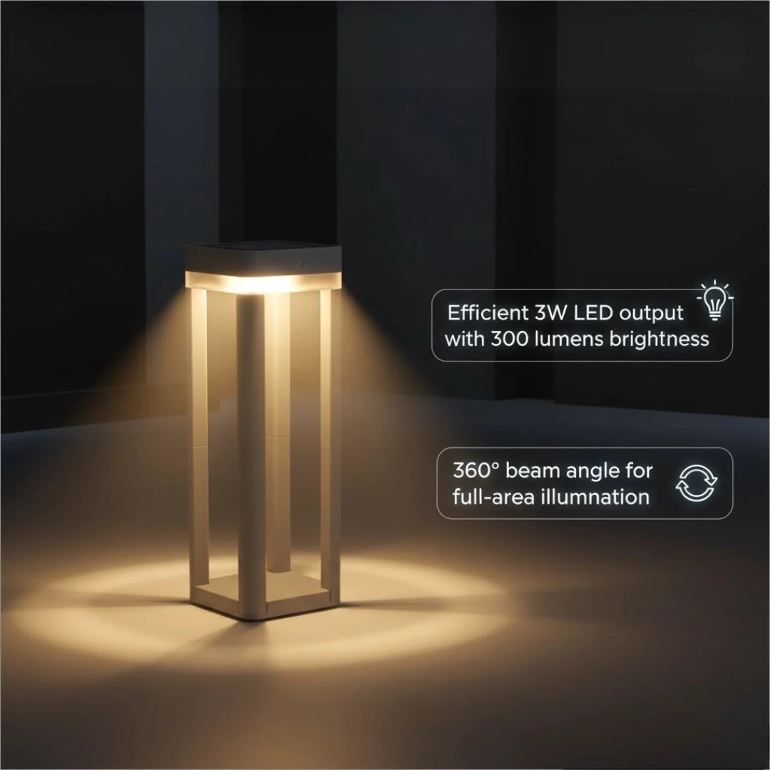 LED Solar Bollard Light 3W (UTL-P9080) - IP44 Weatherproof - Image 6