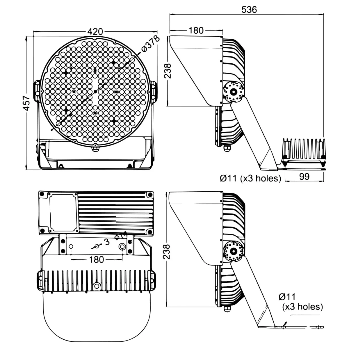 LED Sports Lighting - 5 Years Warranty (ZY-2098-600W) - Image 10