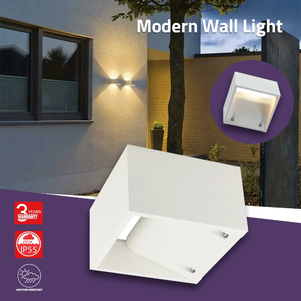Ultralight LED Up and Down Wall Light (1048G03) - Image 8