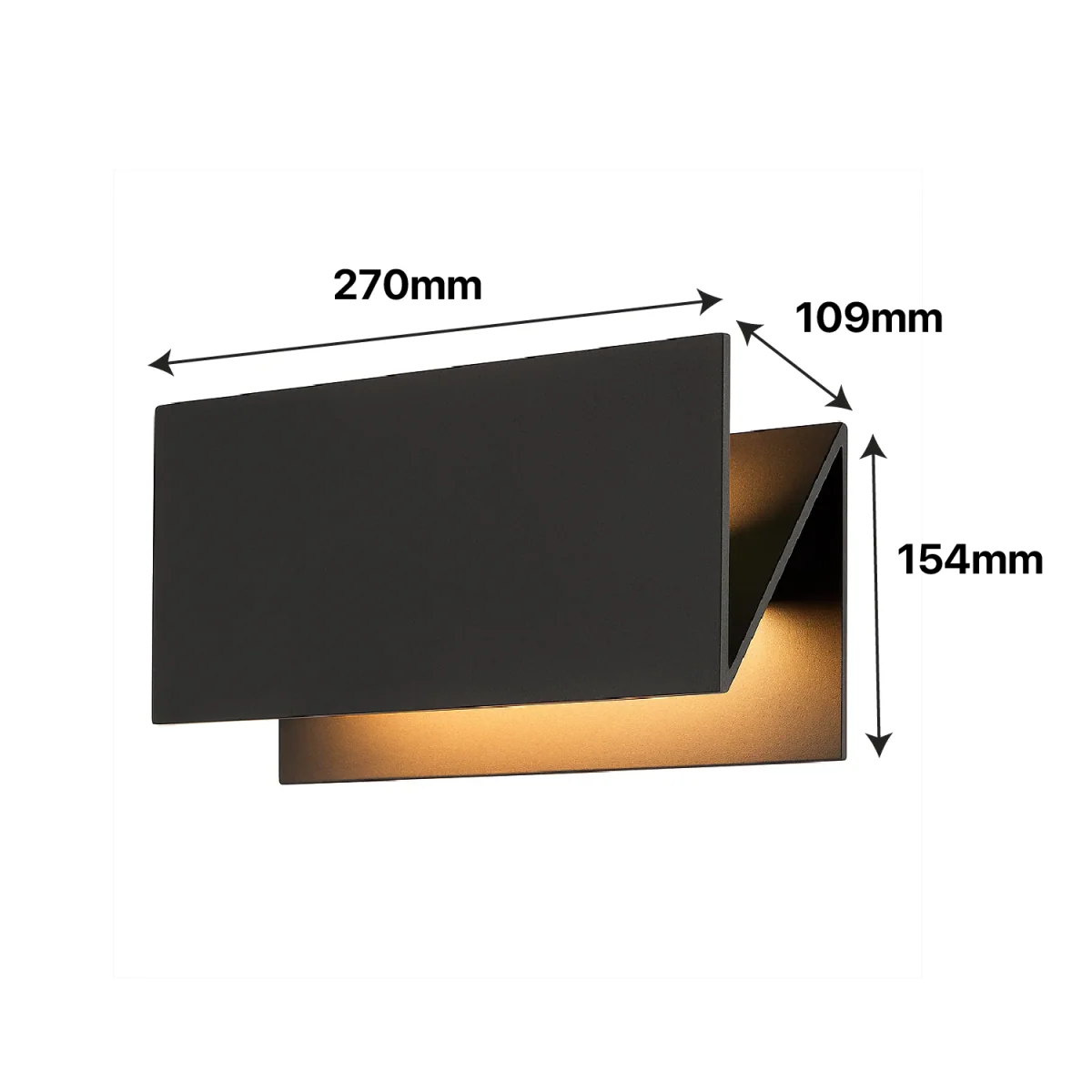 Modern LED Wall Light 14.4W (H1521) – 3000K Warm White, IP54, Black Aluminum Fixture for Entrances & Corridors - Image 10