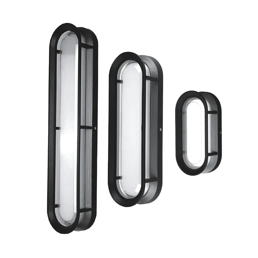Modern Outdoor LED Wall Light – IP54 Black Fixture (GMD-Y)