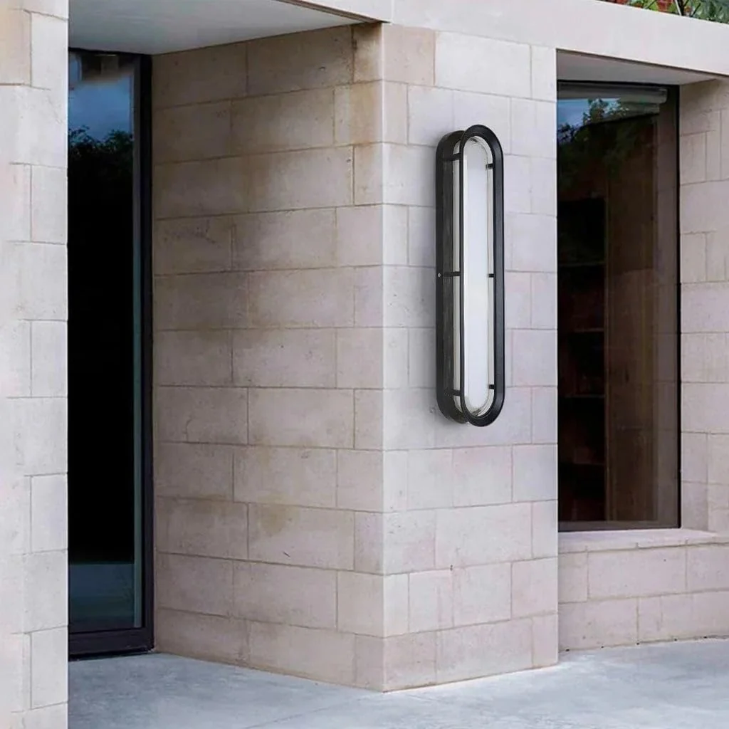 Modern Outdoor LED Wall Light – IP54 Black Fixture (GMD-Y) - Image 3
