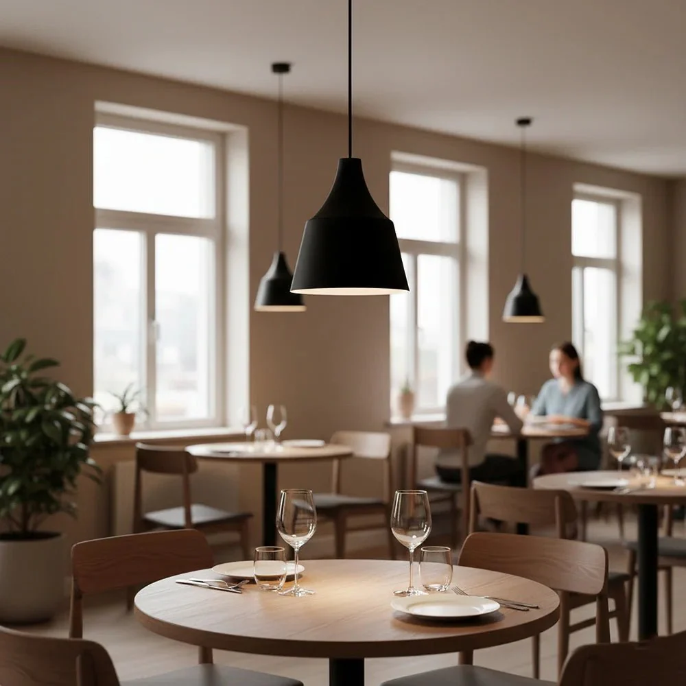 Modern Pendant Light Fixture – Cone Shape High Bay Frame with E27 Socket (Q7788) - Image 5