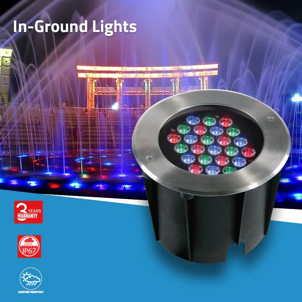 Ultralight RGB In-Ground Light 31W IP67 24Cm (JRD2-24) - Image 2