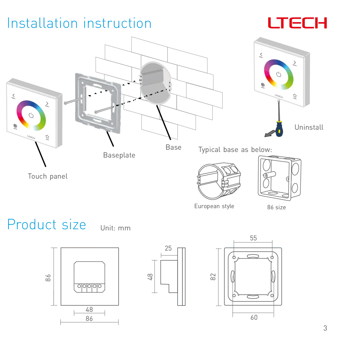 RGB Smart Dimmable Touch Panel (EX3) - Image 3