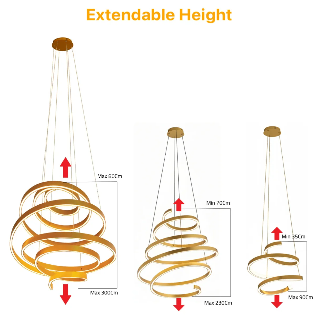 Serpentine Pendant Light - Extendable Height (BR8514) - Image 4