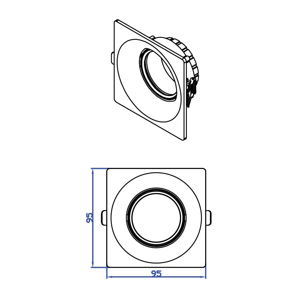 Ultralight Single Downlight Square (BA124) - Image 3