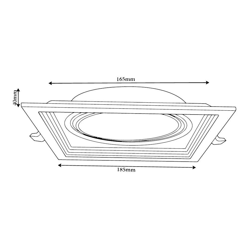 Ultralight Single Downlight Square AR111 Frame (BR819-1) - Image 8