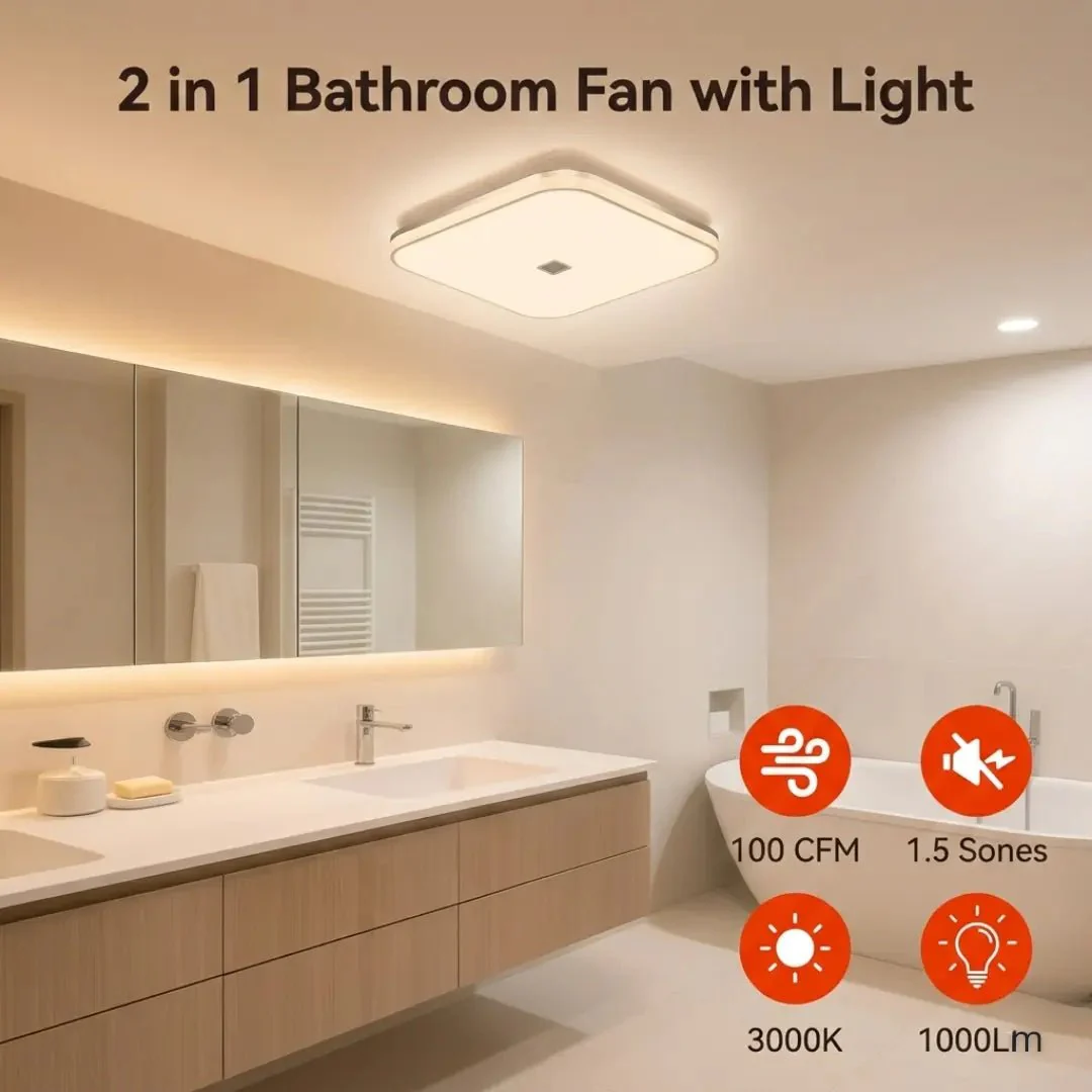 Bathroom Exhaust Fan with Light Motion & Humidity Sensor (UTL-BF2003) - Image 2