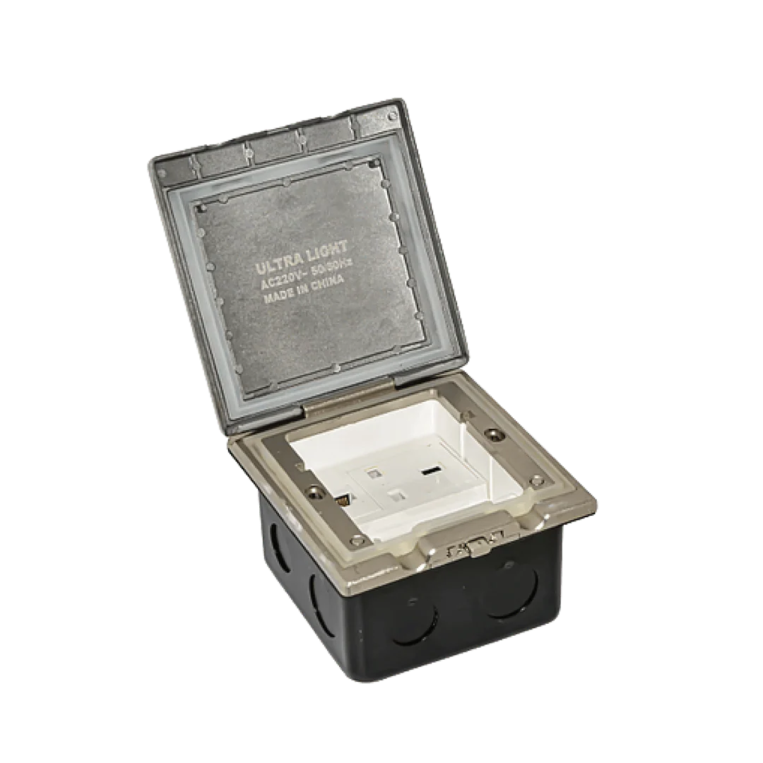 Socket Floor Box (YD-55) – Recessed Aluminum Socket With Single Switch, IP44 - Image 3