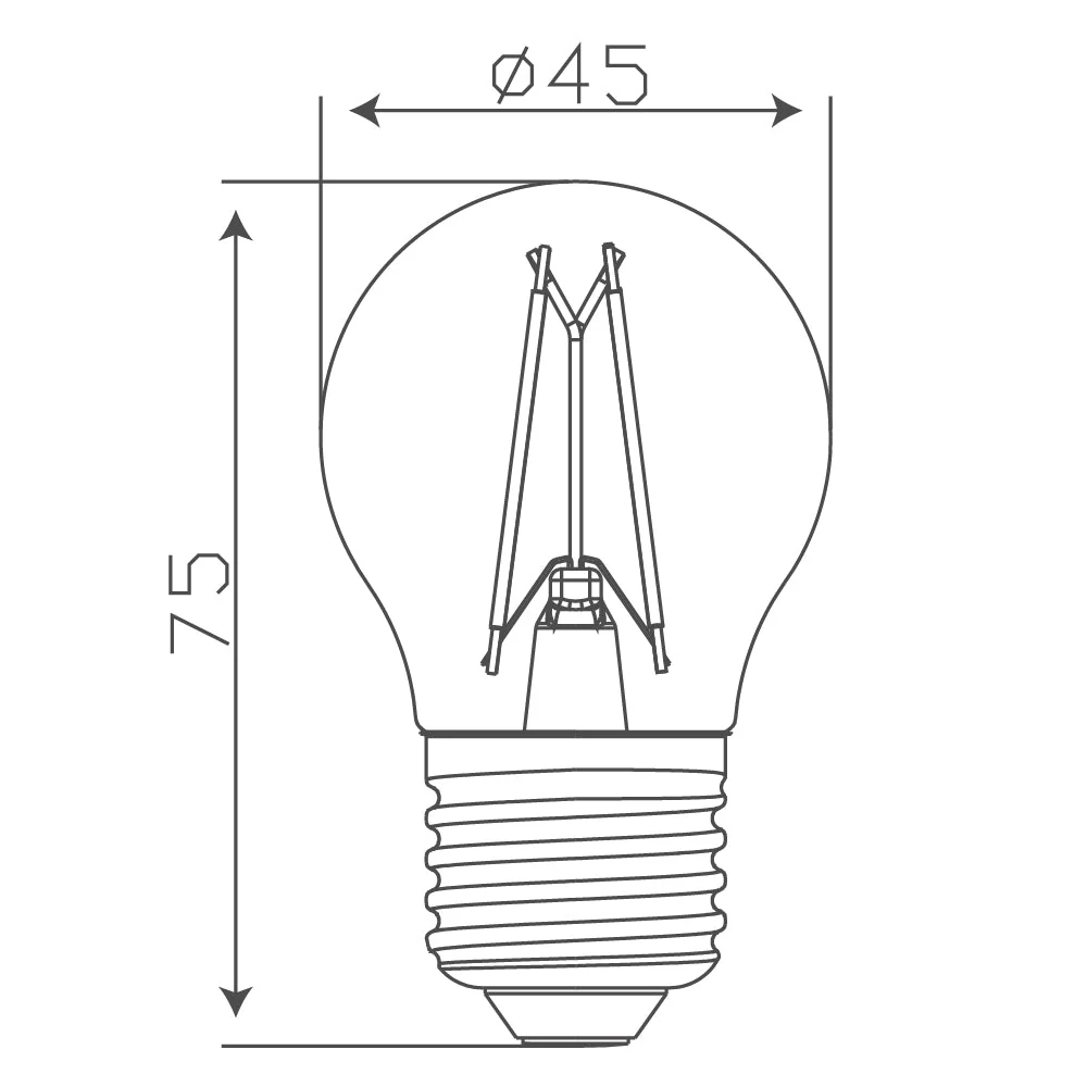 Ultralight Spherical Filament Bulb E27 Base (G45) - Image 6