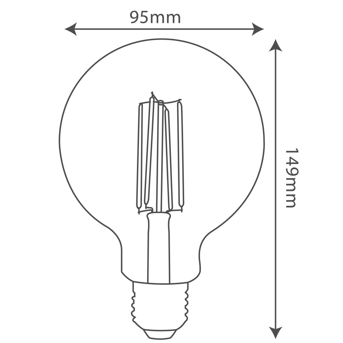 Ultralight Spherical Filament Bulb E27 Base (G95) - Image 7