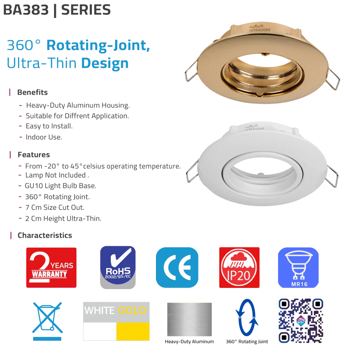 SPOT LIGHT FRAME 7Cm (BA383) – GU10 Light Holder for Elegant Indoor Lighting - Image 6