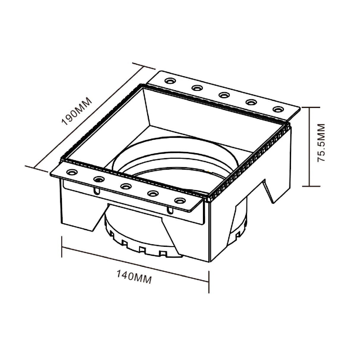SPOT LIGHT FRAME Square 14cm (BA307-SQ) – Anti-Glare – AR111 Base – Elegant Indoor Lighting - Image 7