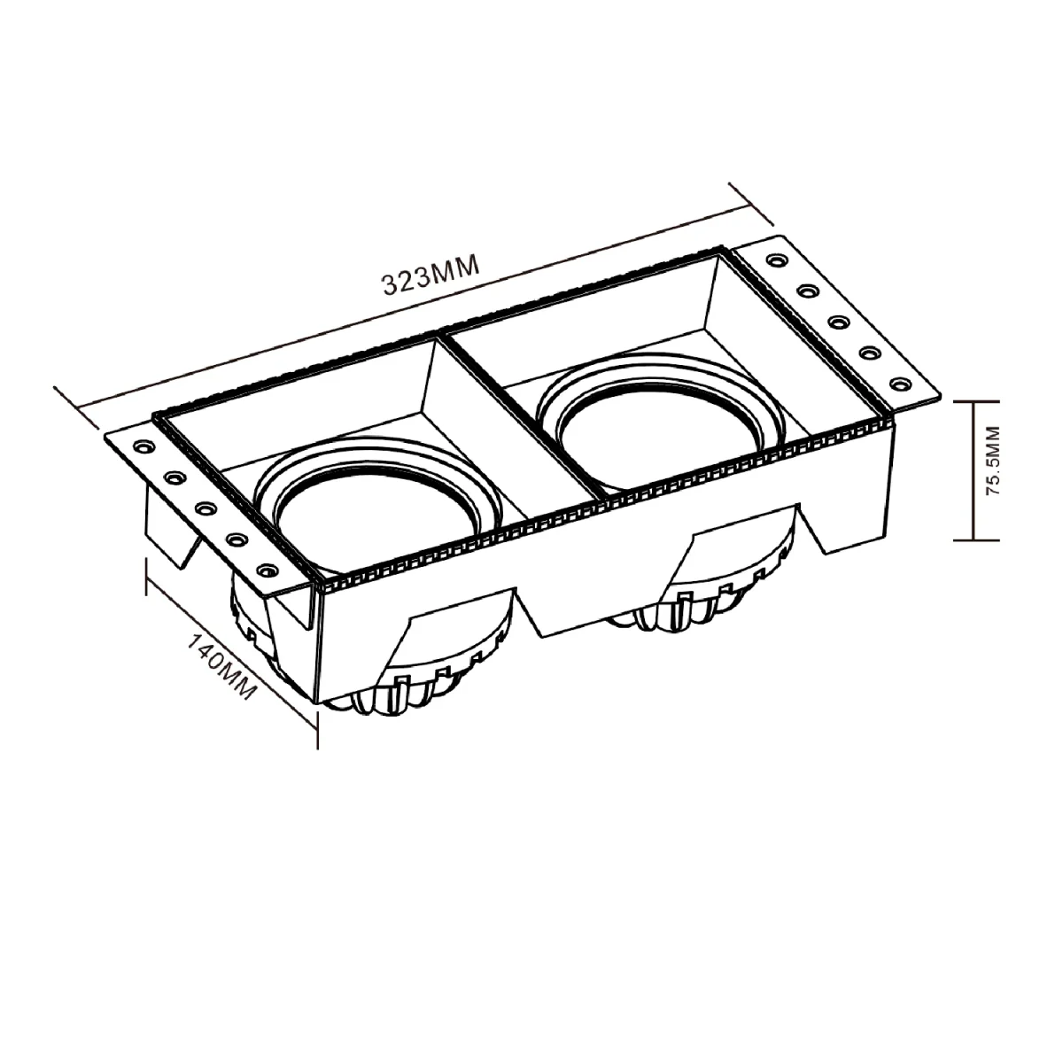 SPOT LIGHT FRAME Square 14cm (BA307-SQ) – Anti-Glare – AR111 Base – Elegant Indoor Lighting - Image 8