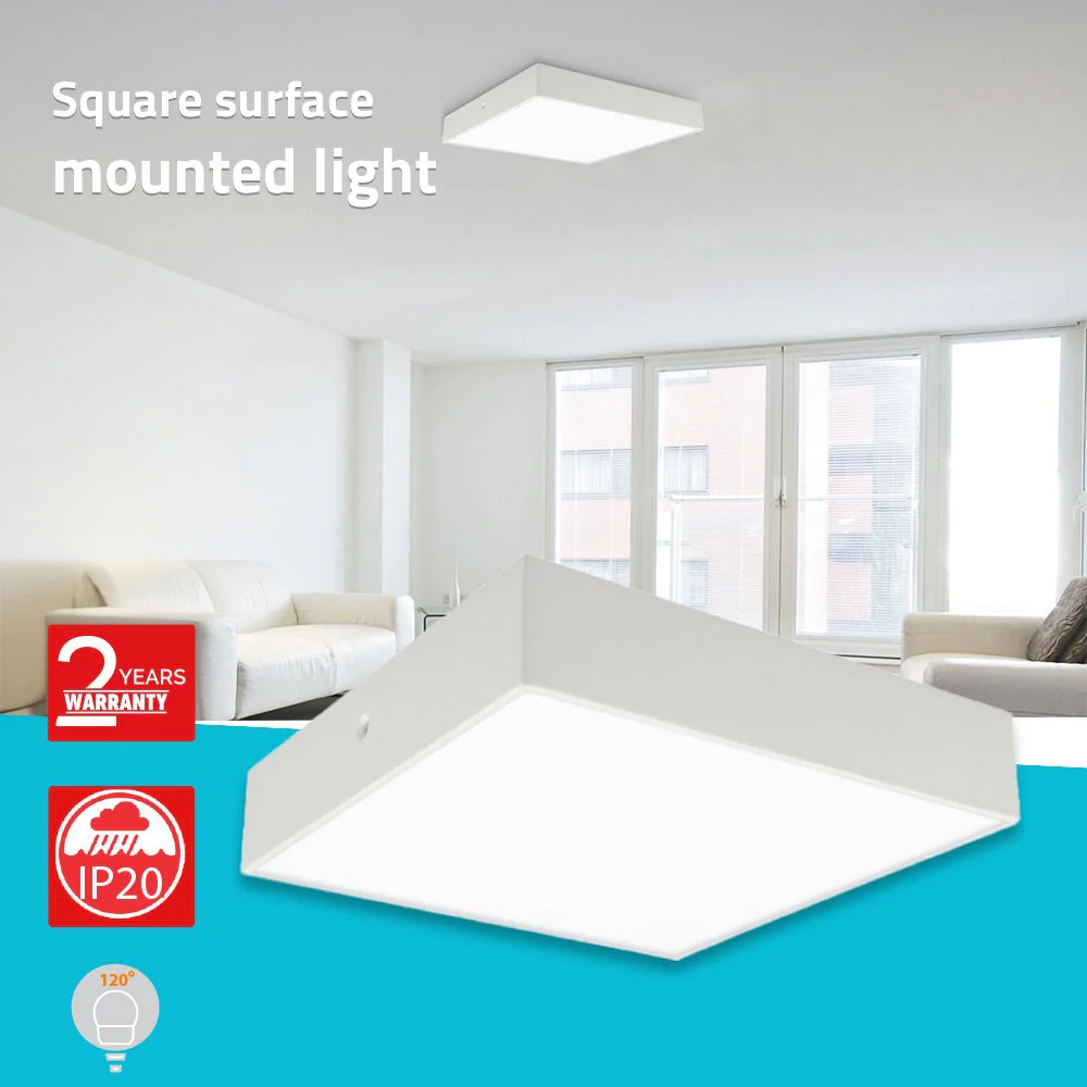 Ultra Light Square Surface Ceiling Light (QH1229-SQ) | LED Indoor Ceiling Fixture - Image 3