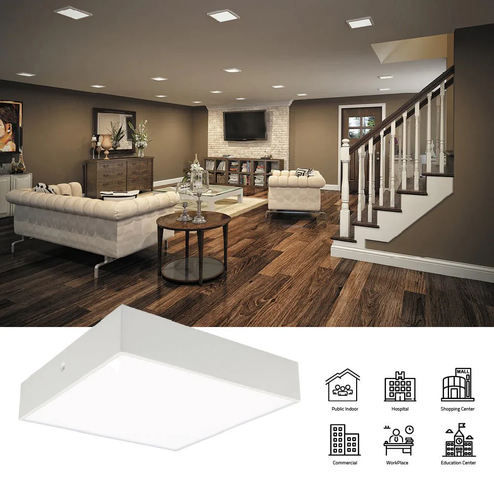 Ultra Light Square Surface Ceiling Light (QH1229-SQ) | LED Indoor Ceiling Fixture - Image 4